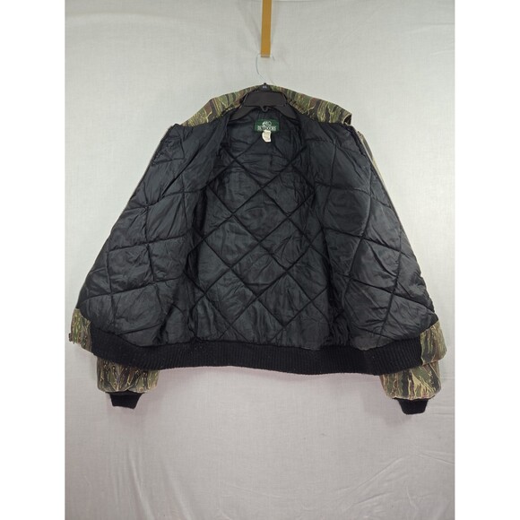 VTG Bass Pro Shops Outdoors Vertical Tiger Stripe Camo Hunting Coat Jacket Large - Picture 7 of 12